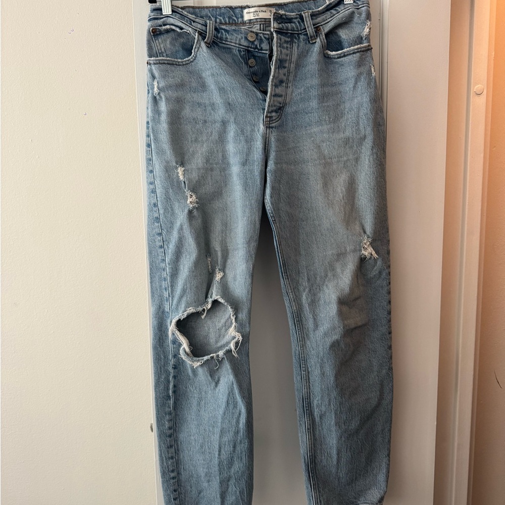 Distressed Blue Jeans